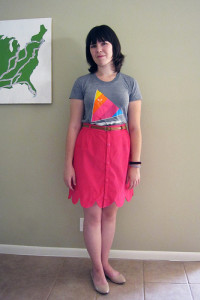 Pink Scalloped Skirt