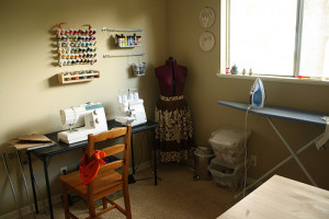 Partially finished craft/sewing room
