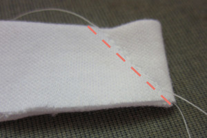 Angled stitching makes point